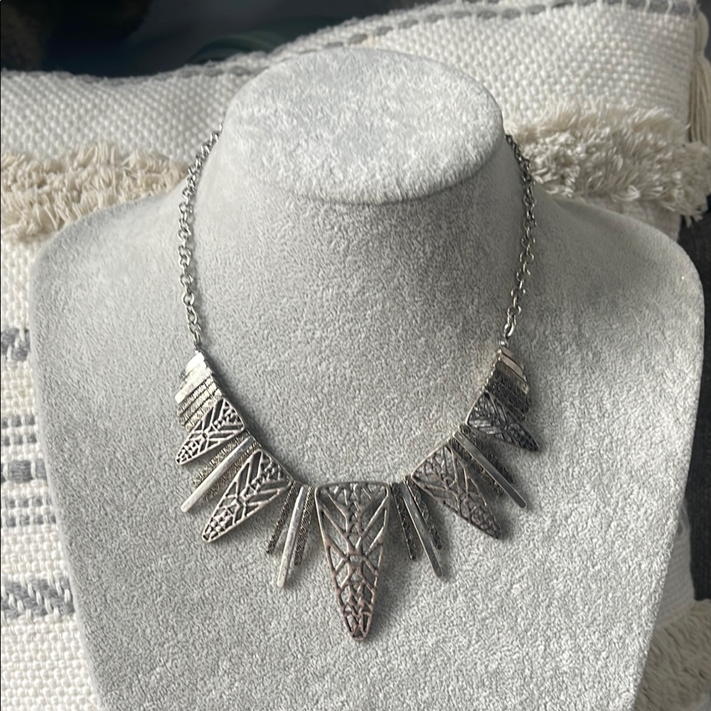 Silver Geometric Necklace